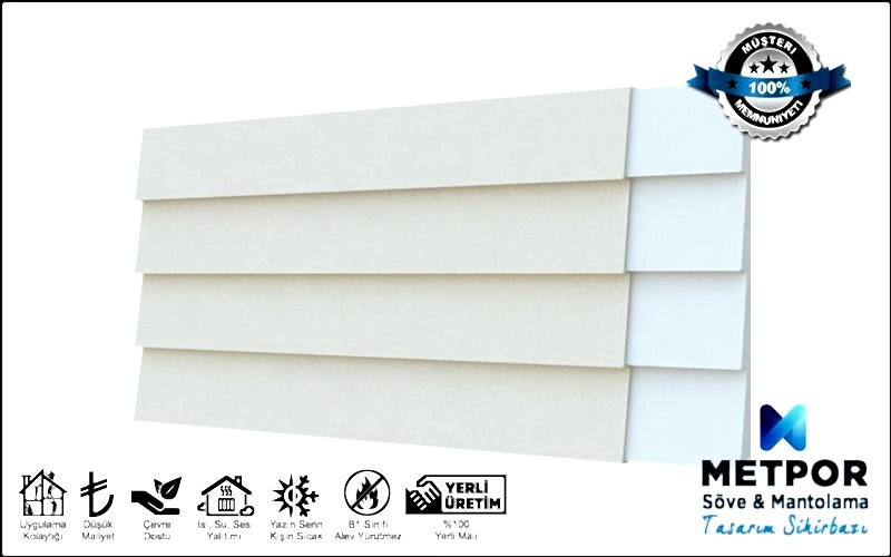 Dış Cephe Kaplama Plakası:  Siding - Yalı Baskı Dış Cephe Kaplama (Isı Yalıtım) Paneli İmalatı 4 cm